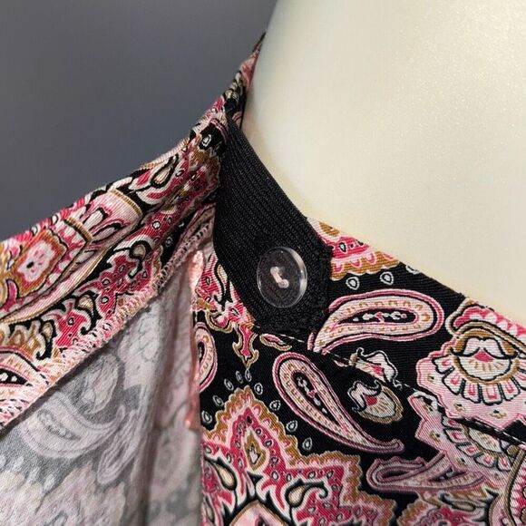 Maurices Bohemian Pink Paisley Print Wrap Skirt Size Medium Rayon - Picture 4 of 13